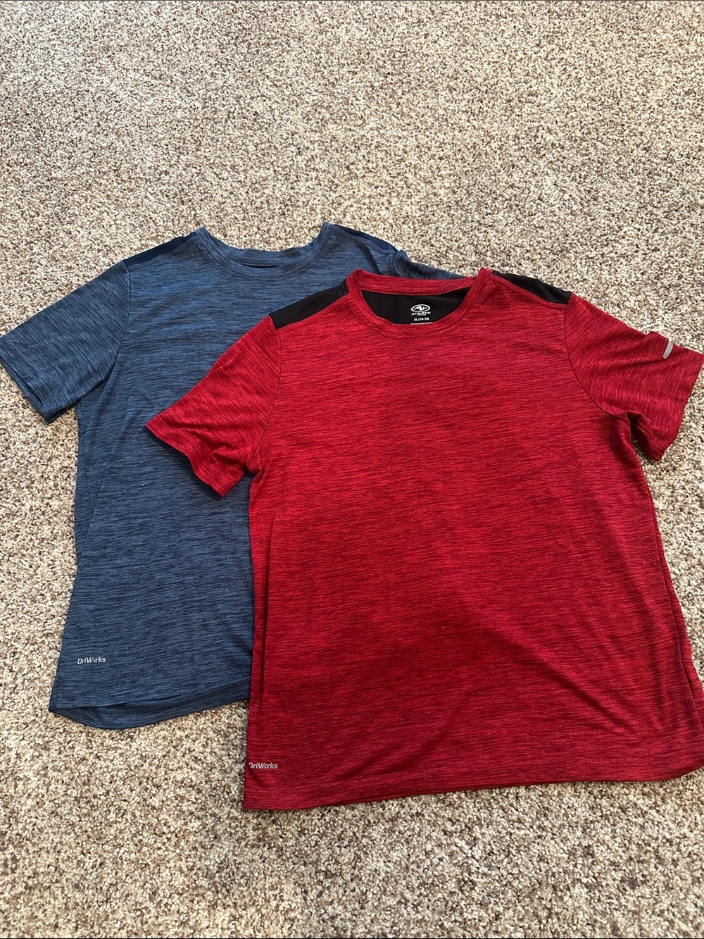 Athletic Works Boys Bundle of 2 DriWorks Short Sleeve Athletic Tees